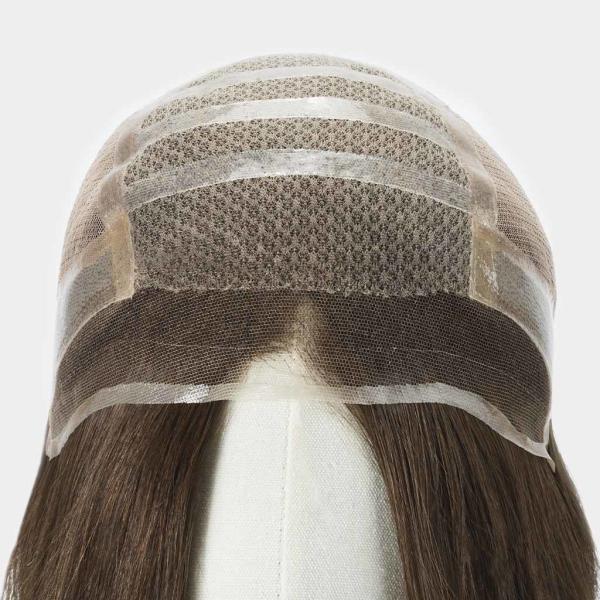 Perruque avant en dentelle raide, perruque avant en dentelle noire naturelle, bonnet moyen