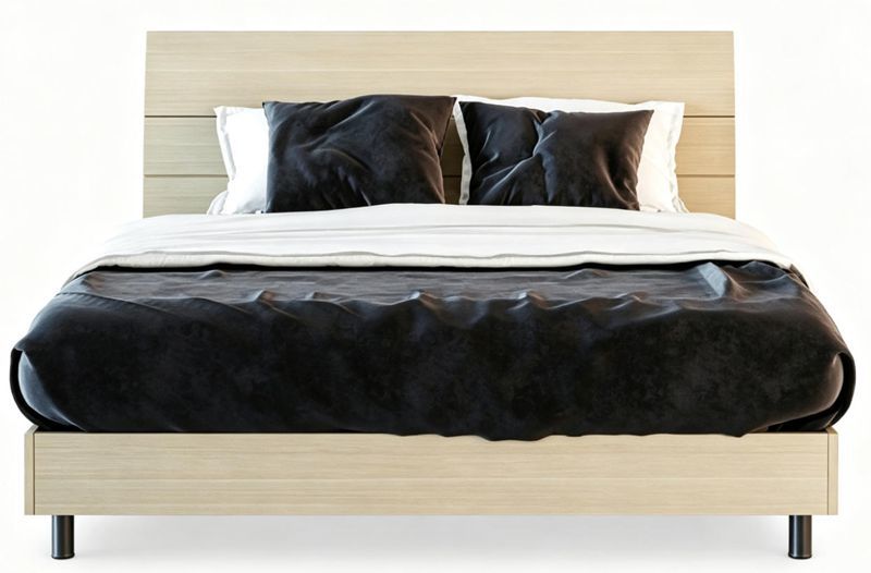 Modern Minimalist Apartment Bed Frame With Metal Leg For Hotel