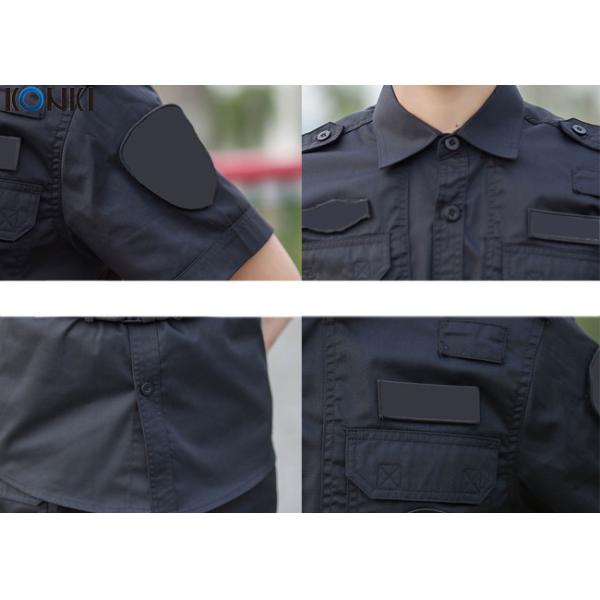 Cool Security Guard Uniform , Black Short Sleeve Security Uniform Shirts