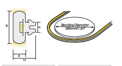 16mm Width 120LED/Mr LED Neon Strip With Two Sides Emitting CRI90 IP65 Outdoor