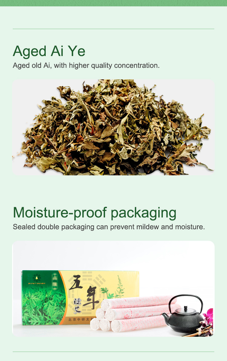 Зеленый цвет чистое Moxa Rolls ZhongYan Taihe для Moxibustion латает китайский Mugwort