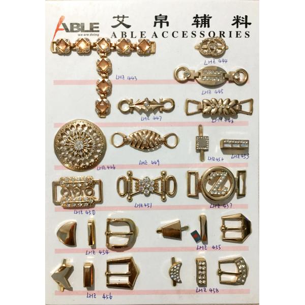 Metal Shinny Rhinestone Ornaments Zinc Alloy Buckle Shoe Accessories For Lady