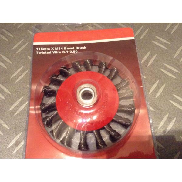 Durable Twist Knot Bevel Wire Brush Strong Steel Wires Fits M14 Angle Grinders