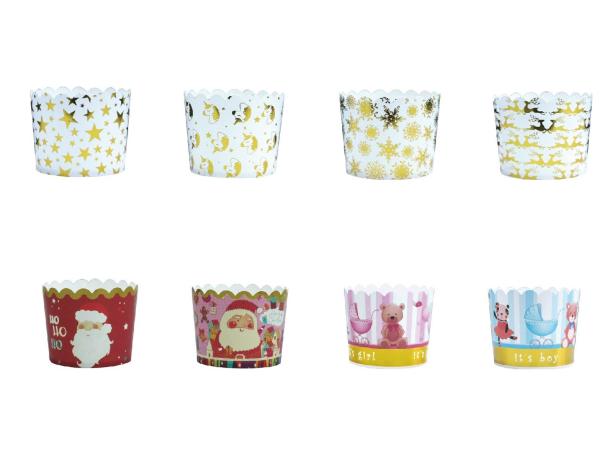 Decorative Food Grade Christamas Paper Cupcake Case Muffin Liners Mini Cupcake Wrappers