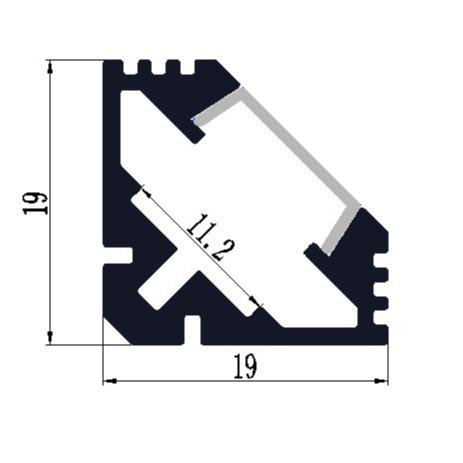 YD-1101 Flat Cover Corner LED Strip Profile Channel 6063 T5 Aluminum Alloy