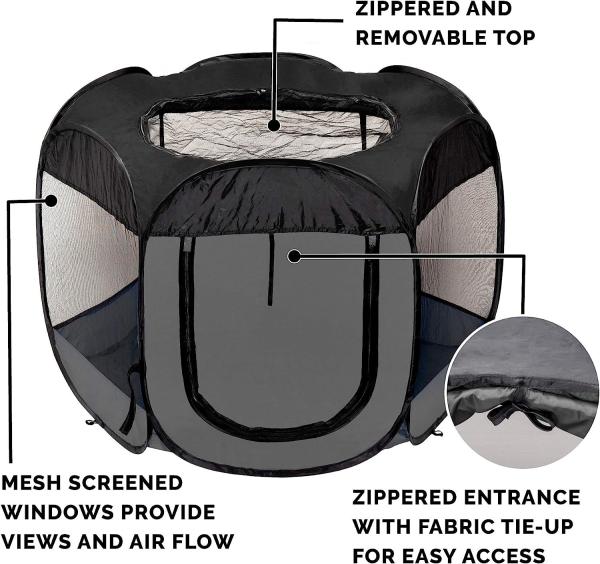 Tent Outdoor, Pet Enclosure Tent Suitable for Cats and Small Animals, Indoor Playpen Portable Exercise Tent with Car