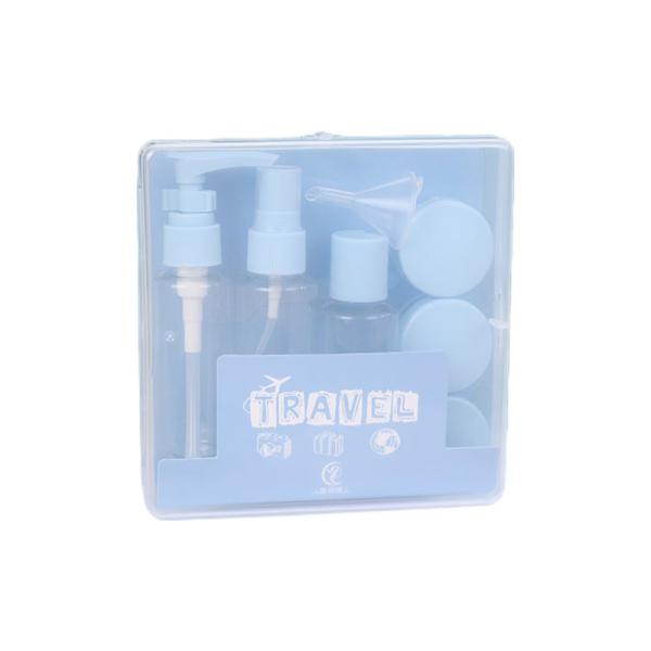 50ml 7pcs Set Plastic Travel Set Bottle Zipper Bag Set Cosmetic Container Spray Flip Cap