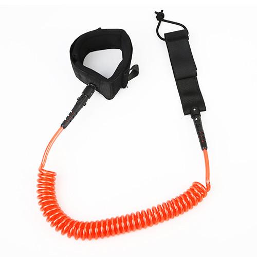 Customized Bungee Coiled SUP Leash TPU Elastic Heavy Duty Attach To Ankle