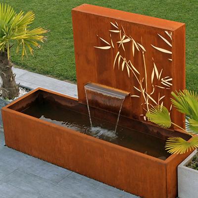 a fonte de água de aço rústica de 1500x1000x600mm Corten com laser cortou o painel da tela