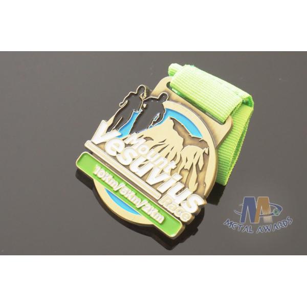 Round Shape Bespoke Marathon Medal / Custom Soft Enamel Running Medals