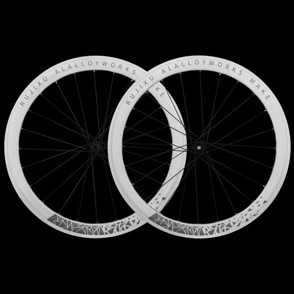 120psi 50mm V Brake Wheelset White Aluminum Alloy Road Bike Wheel Set With Center Lock Disc Brake