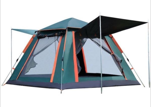 Outdoor 205*205*135cm Green PU2000MM 210T Polyester Water Resistant Automatic Camping Tent