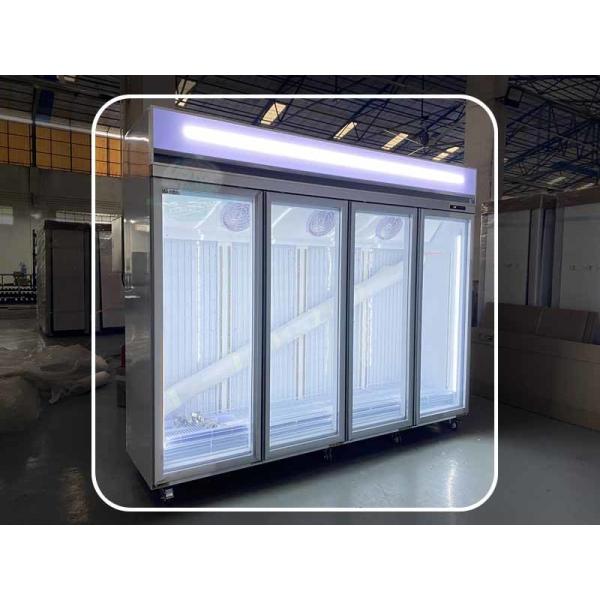 Commercial 4 Glass Door Vertical Cooler Refrigerator Showcase