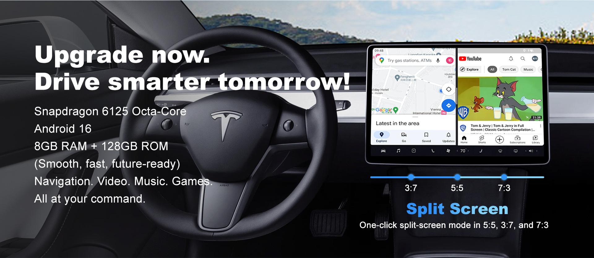 Portable Wireless Car Carplay Tesla AI Box Android System For Model 3 Y