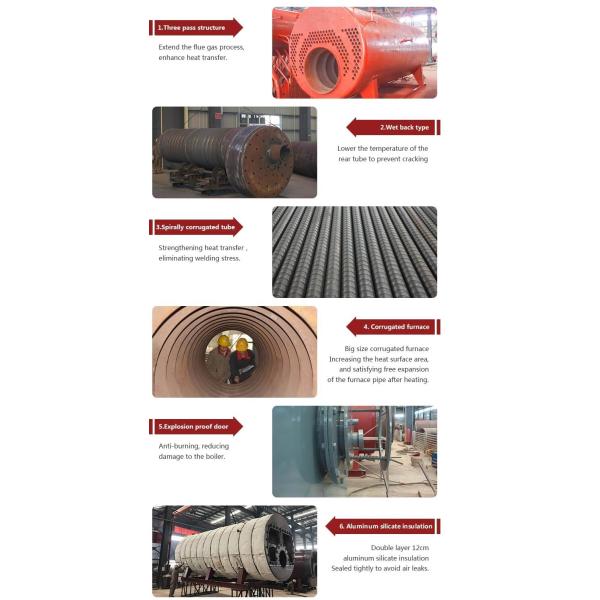 3 Pass Return 1.4mw 1400kw Oil Fired Hot Water Boiler