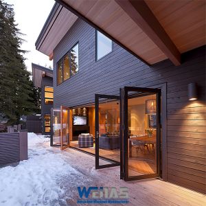 Double Glazed Soundproof Aluminum Horizontal Sliding Folding Door