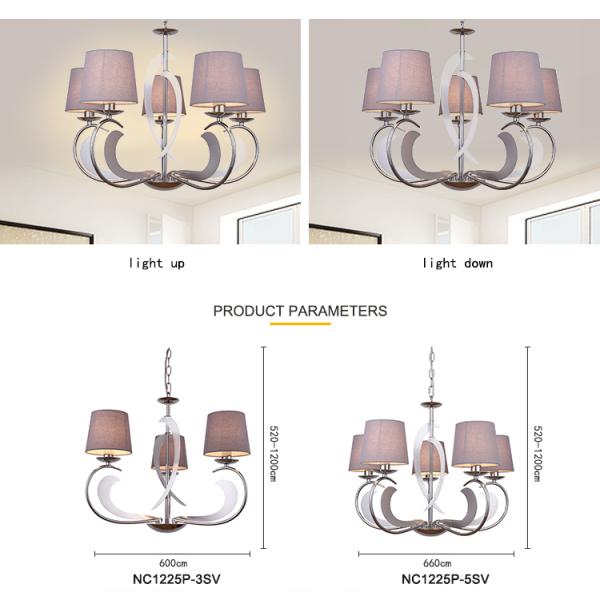 Funcky art deco chandelier with lampshade for living room Bedroom Kitchen Lights Fixtures (WH-MI-10)