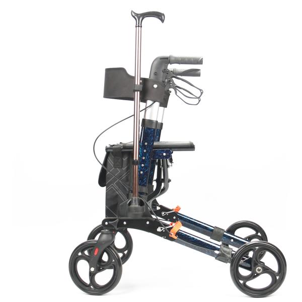 Supermarket Mobility Walking Aids Convenient Push Cart With Seat Basket