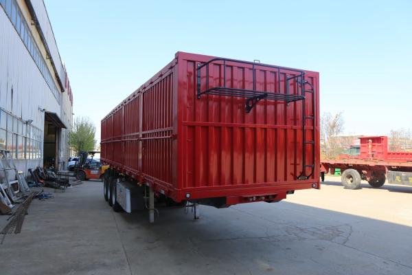 30 Tons Three Axle Box Type Warehouse Gate Semi-Trailer with Side Wall Height 600-1500mm