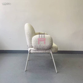 Modern Boucle Upholstered Dining Chair with Detachable Frame for Commercial & Home Use