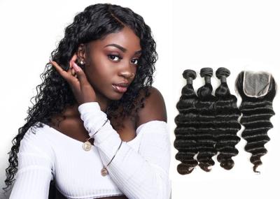 O dobro costurou o Virgin que 8A de trama as extensões brasileiras do cabelo acenam profundamente com Frontal