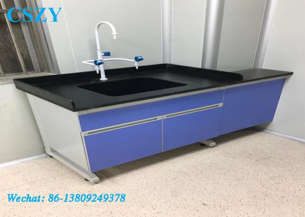 Steel Wood Lab Water Sink Bench Table For Biology Chemical Laboratory Furniture