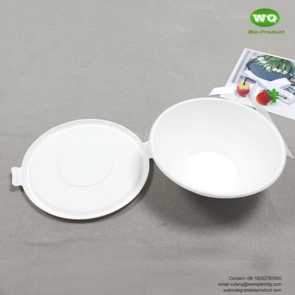 100% Eco-friendly Bleached Sugarcane Bowl With Lid - Sustainable, Leak Proof,water and Oil resistant Soup Bowl with Lid