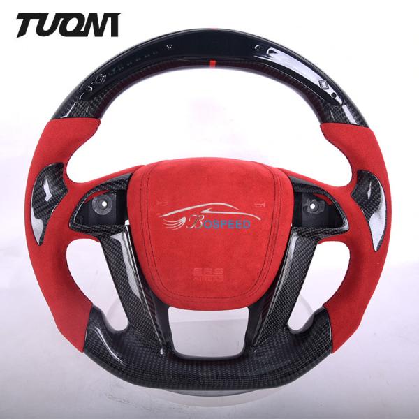 Red Luxury Alcantara Honda Accord Carbon Fiber Steering Wheel LED Digital