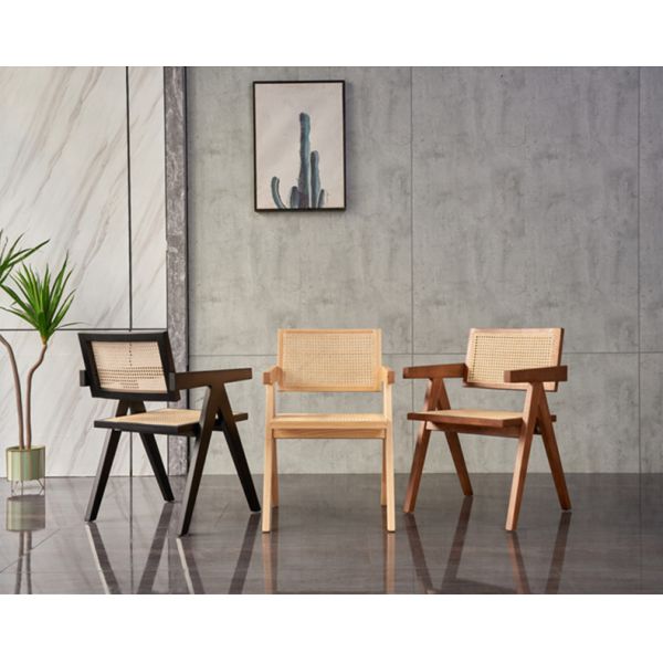 Nordic Classic Solid Wooden Chair Home Interior Dining Room  Restaurant Rattan Dining Chairs