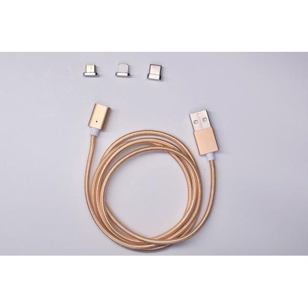 Fast Charging USB Data Cable , 3 In 1 Magnetic Cable For Micro USB / Light - Ning / Type C