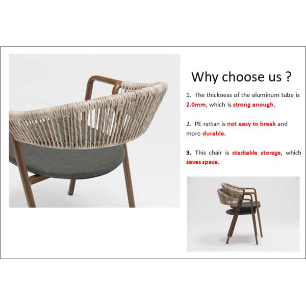 Muebles para el exterior de oficina de hogar de aluminio de metal con respaldo alto patio de ratán sillas de jardín para el conjunto general en muebles de exterior