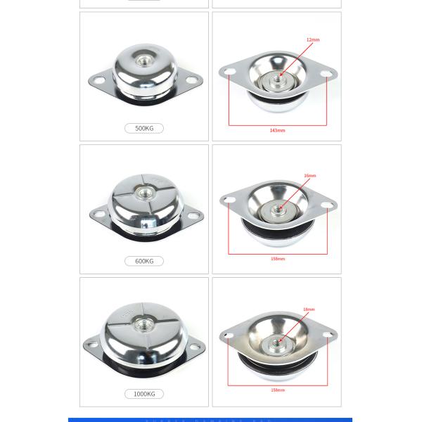 Rubber 1500rpm M12 M16 Hole Anti Vibration Mounts For Generator