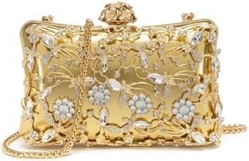 Evening Bag Clutch Purses for Women Rhinestones Purse Sparkling Party Shoulder Handbag Wedding Bag with Chain