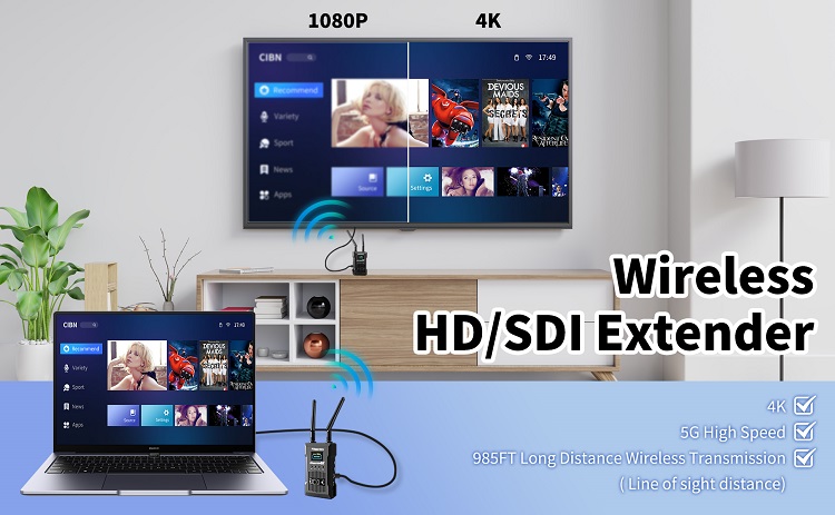 HD(4K)+SDI 1000FT/300meters Hd Video Transmission System For 4K Camera And Live Streaming UVC Hd Inalambrico 4k