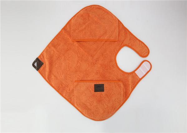 Orange Knitted Microfiber Pet Towel Color Fastness No Deformation 27x27