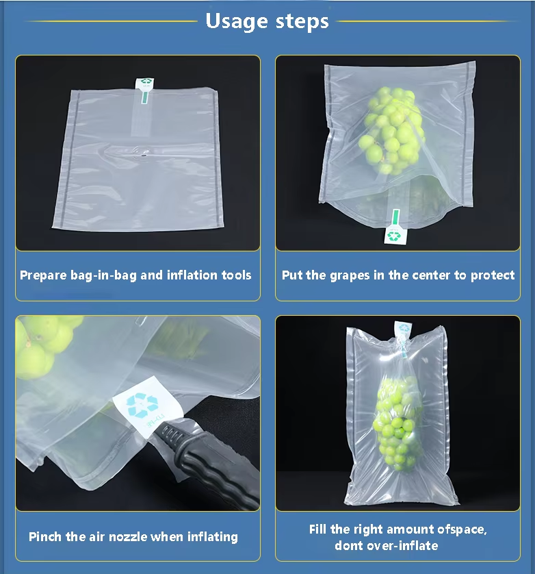 Lot Clear Plastic Air Column Storage Bag for Red Wine Shock Proof Transparent Cushion Packing Pouch
