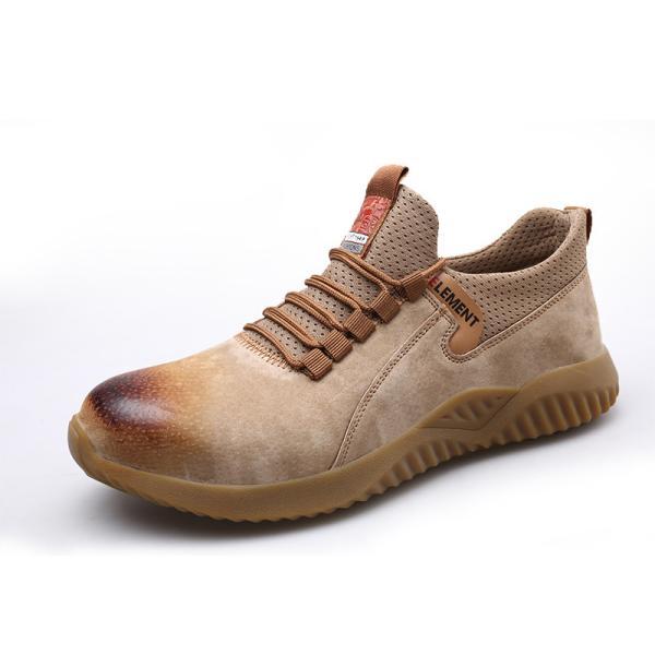 Shengjie OEM мужская мода водонепроницаемая износостойкая рабочая обувь нескользящая коричневая рабочая стальная защитная обувь