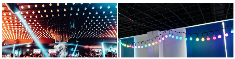 Клуб этапа освещает 80mm DMX RGB привело шарики шнурует 24VDC RGB5050