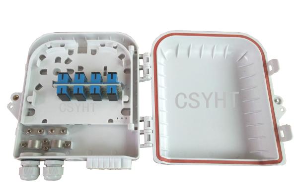 Rainfall Resistant Fiber Optic Cable Junction Box 12 Ports ABS Plastic With Splitter