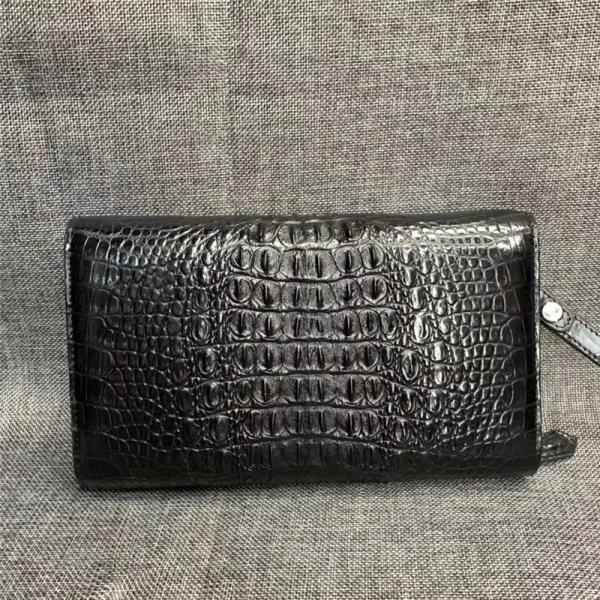 Authentic True Alligator Leather Men Wristlets Envelop Purse Genuine Exotic Crocodile Skin Male Clutch Bag