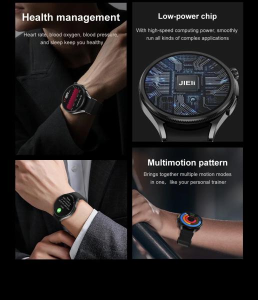 Dynamic Double Straps Outdoorsman Smart Watch 1.5 Round With Earbuds Rose Gold