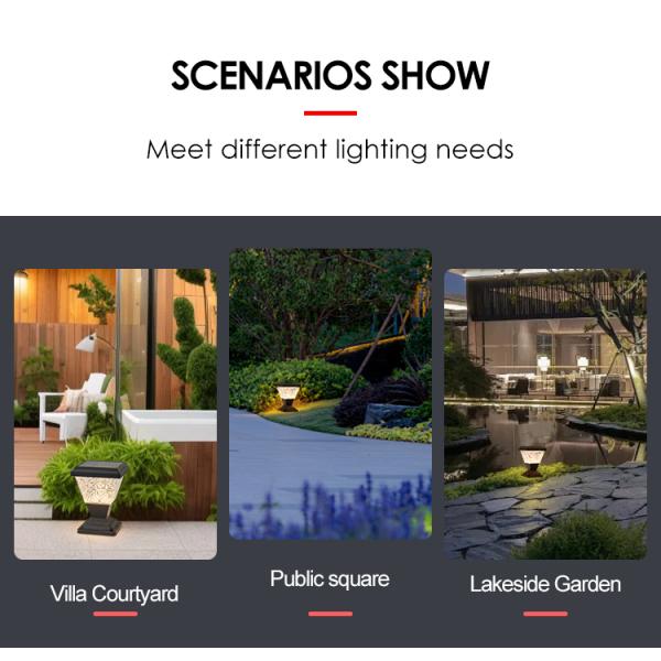 Светодиодный солнечный дворовый свет IP65 Внешний водонепроницаемый 3,5 Вт 2200 мАч Анти-УФ материал Пластик с линзой для крыльца