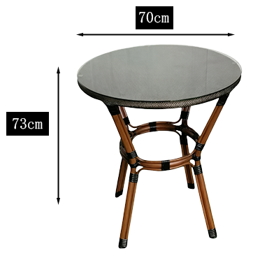 2 Seater Outdoor Aluminum Rattan Dining Table Set with Glass Top Forgarden Patio Balacony Terrance