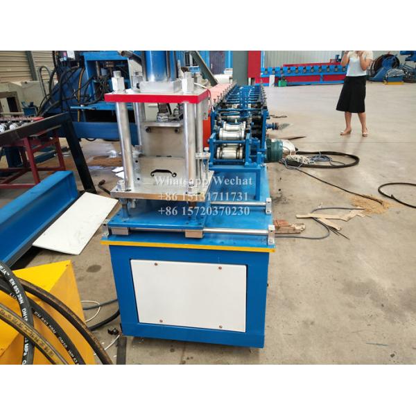 Roll Forming Machine For Slatted Shutter Doors Plc Controlled Chain Driven 0.4-1Mm 8-20 M/Min