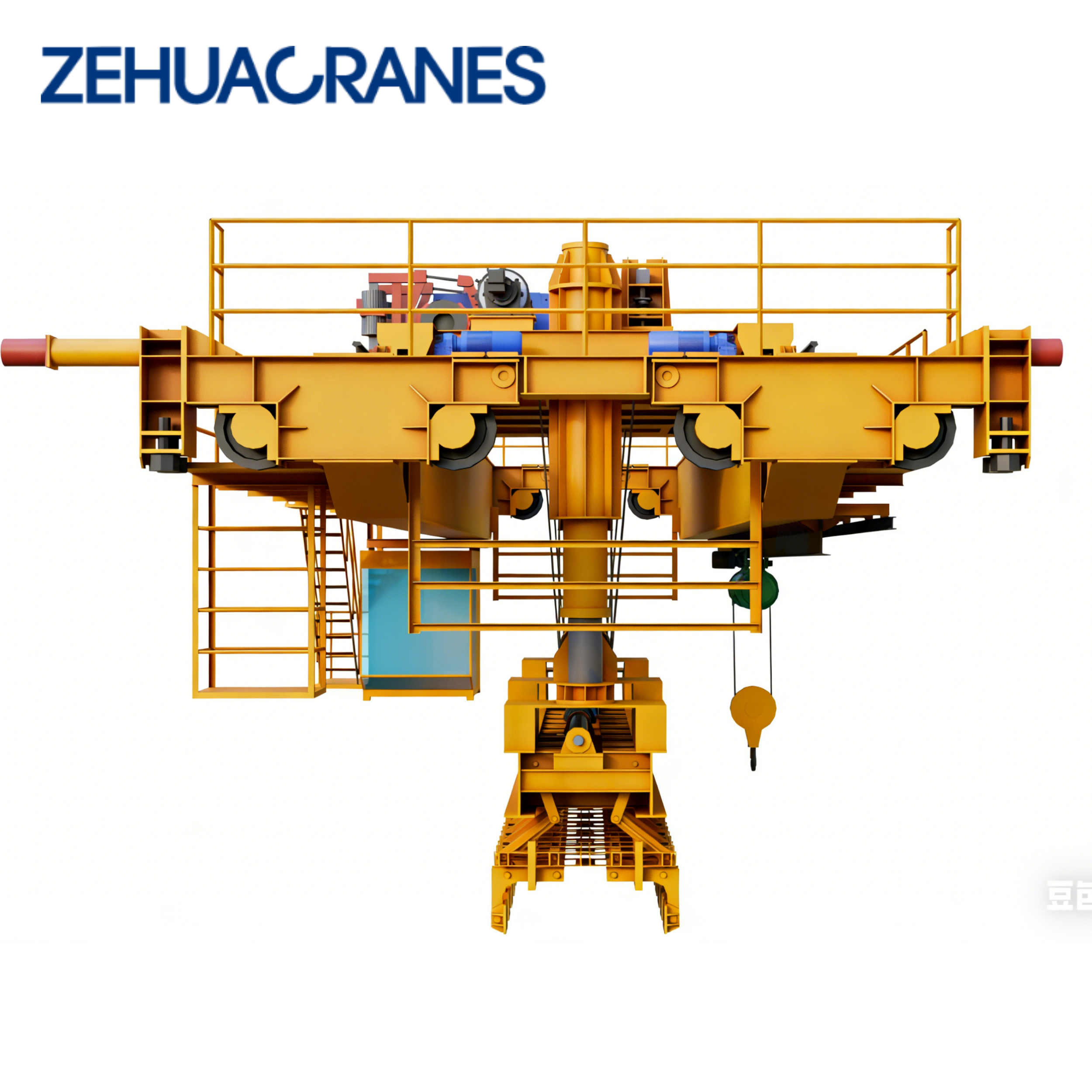 Heavy Duty Carbon Block Double Girder Overhead Crane 5 Ton 25 Ton for Potroom Dust-Proof Design Auto Positioning 10 Ton Crane