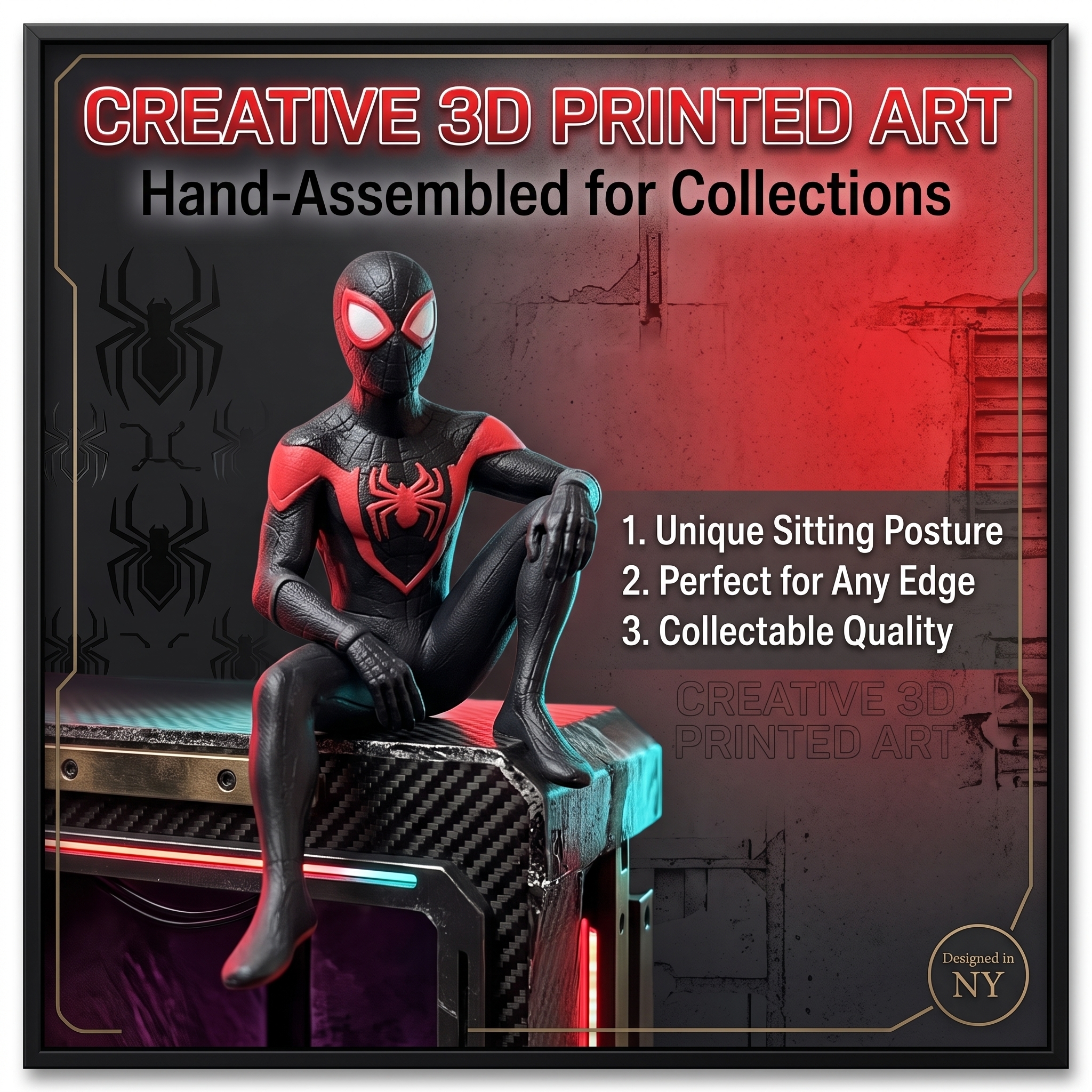 Miles Character 3d Print Action Figure Desktop Display Decor  Sitter Figurine