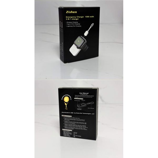 Compact Key Chain Cordless Power Bank 1500mAh Mini Emergency Charging Head Backup Battery