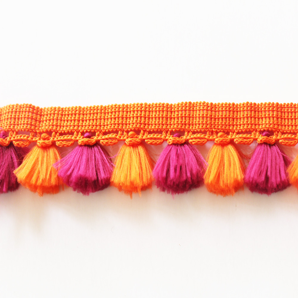 Красочная отделка края Tassel полиэстера вышивки 4cm