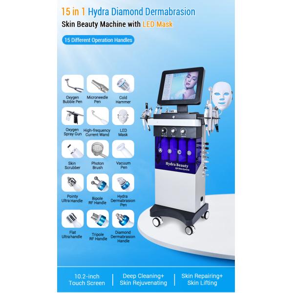 Promotion 15in1 Skin Care Blackhead Removal Face Lift Hydra Beauty Facial Machine