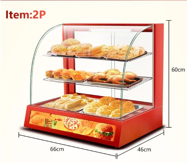 3 слоя Красная закуска для продовольствия Теплый витрина для коммерческого решения консервирования продуктов питания